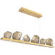 Gem LED 44 inch Gilded Brass Linear Pendant Ceiling Light in 3000K LED, Bronze, Bezel