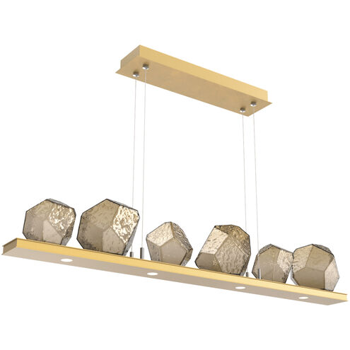 Gem LED 44 inch Gilded Brass Linear Pendant Ceiling Light in 3000K LED, Bronze, Bezel