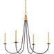Ogden 4 Light 45 inch Chinois Antique Gold Leaf/Black Chandelier Ceiling Light