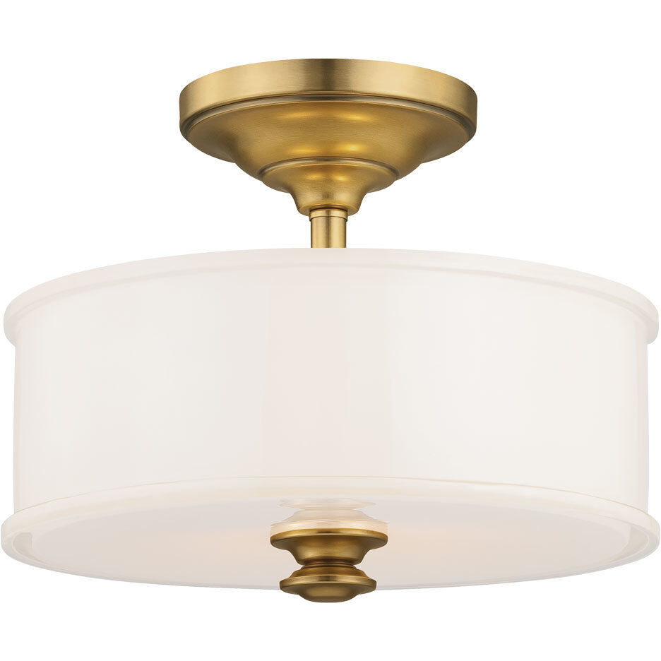 Harbour Point 2 Light 14 inch Liberty Gold Semi Flush Mount Ceiling Light