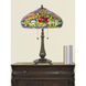 Red Peony 27 inch 75.00 watt Multi Tiffany Table Lamp Portable Light