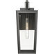 Madison 1 Light 20.75 inch Matte Black Outdoor Sconce in Clear Glass