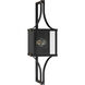 Raeburn 1 Light 28 inch Matte Black with Burnished Brass Outdoor Wall Lantern