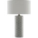 Fisch 25 inch 150 watt Gray/White/Antique Nickel Table Lamp Portable Light, Large