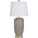 Raffine 33.75 inch 100 watt Raffine Gold and Grey and White Table Lamp Portable Light