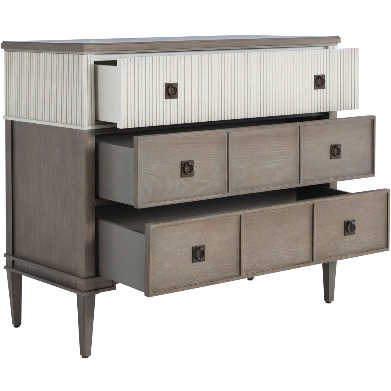 Winslet Sesame White / Cerused Natural Grey / Antique Bronze Chest
