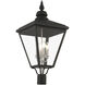 Adams 4 Light 31.5 inch Black with Brushed Nickel Finish Cluster Outdoor Extra Large Post Top Lantern