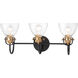 Monico 3 Light 26 inch Painted Bronze/Natural Brush Bath Light Wall Light