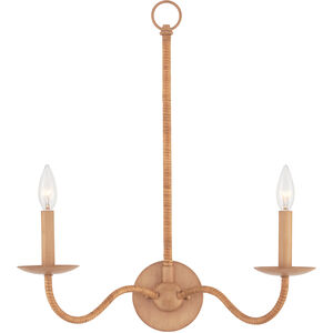 Saxon 2 Light 19.75 inch Saddle Tan/Natural Wall Sconce Wall Light