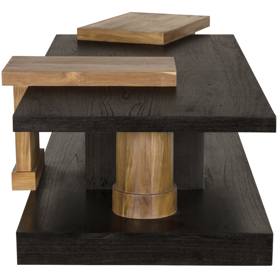 Fleming 79 X 33 inch Charcoal Black and Clear Coat Flat Coffee Table