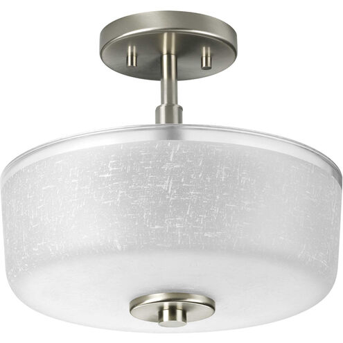 Brackettville 2 Light 12 inch Brushed Nickel Semi-Flush Mount Ceiling Light