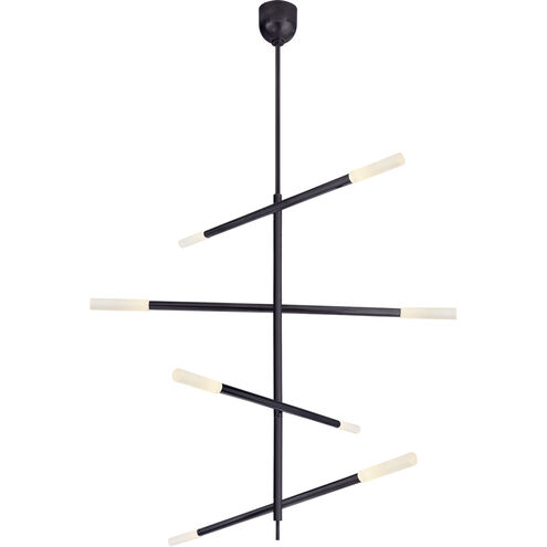 Kelly Wearstler Rousseau LED 3 inch Bronze Articulating Chandelier Ceiling Light in Etched Crystal, Large