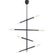 Kelly Wearstler Rousseau LED 3 inch Bronze Articulating Chandelier Ceiling Light in Etched Crystal, Large