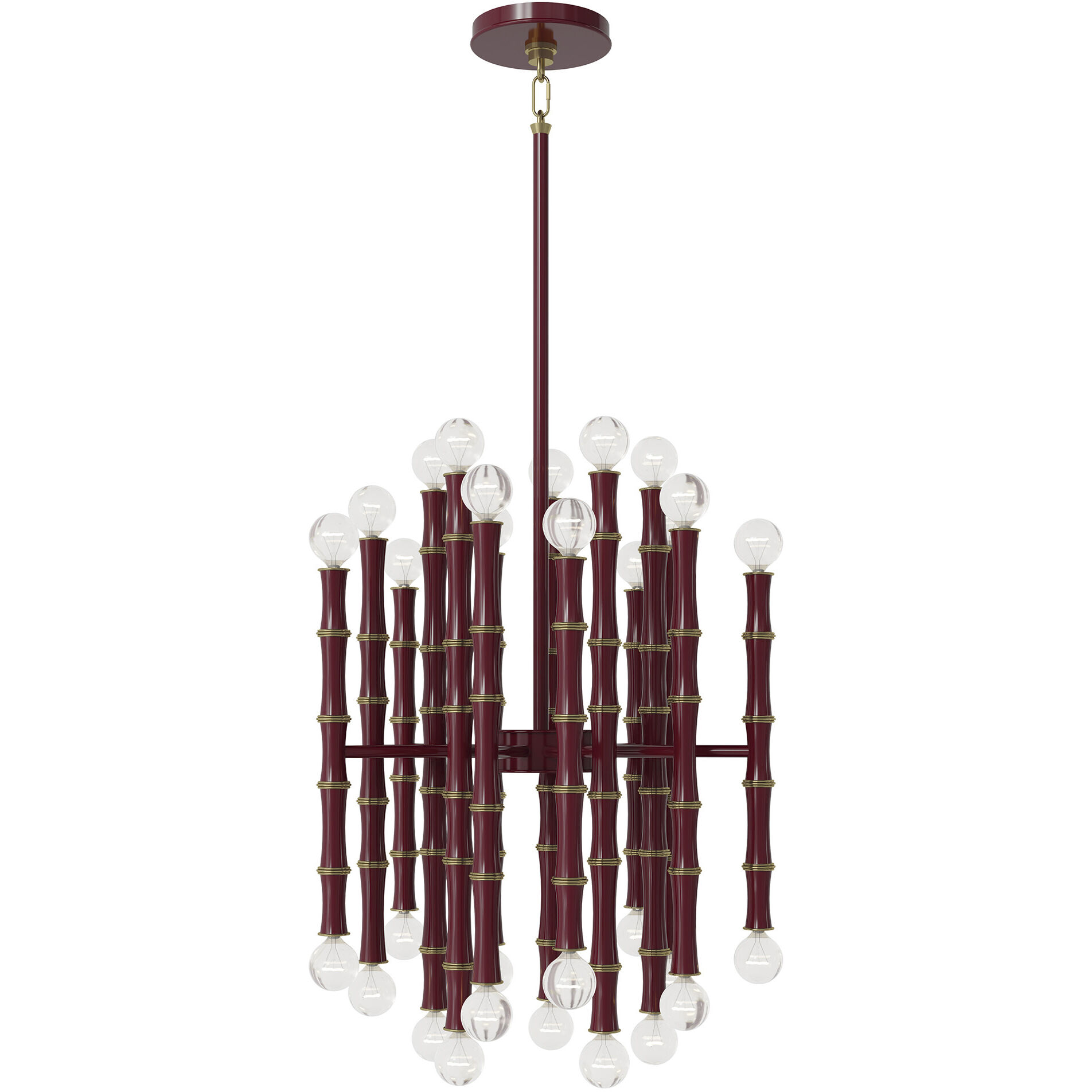 Kane 30 Light 17.75 inch Sugar Plum with Modern Brass Chandelier Ceiling Light
