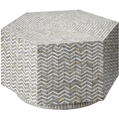 Brando 32 X 17.5 inch Mixed Grey and White Mother of Pearl Coffee Table