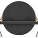 Easton 2 Light 14.5 inch Black with Heritage Brass Vanity Light Wall Light