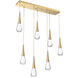 Rain Drop LED 44.3 inch Gilded Brass Linear Pendant Ceiling Light in 2700K LED