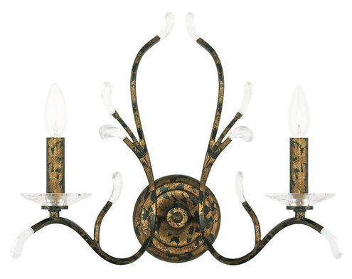 Serafina 2 Light 19 inch Hand Applied Venetian Golden Bronze Wall Sconce Wall Light