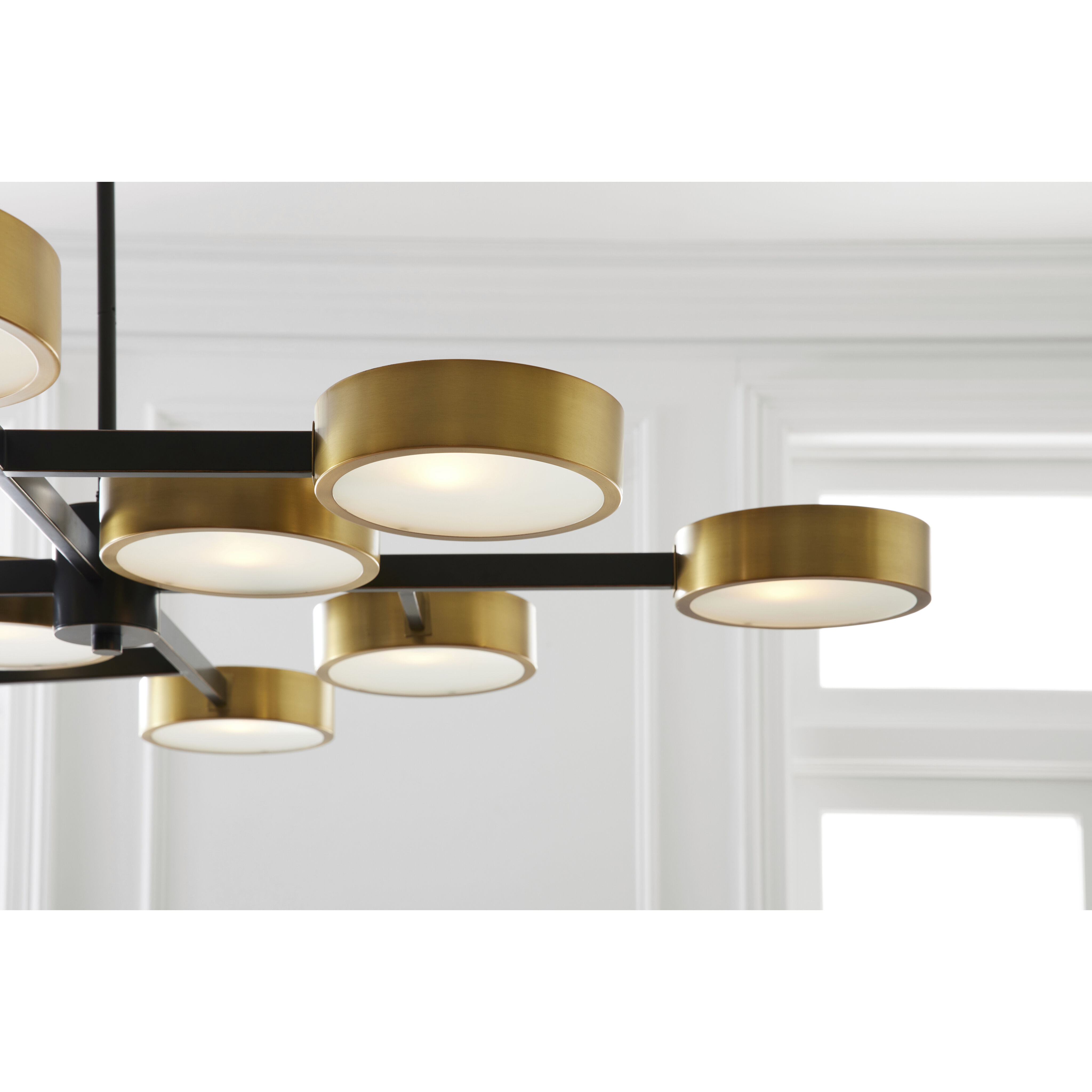 Linus 10 Light 55 inch Antique Brass and Bronze Starburst Chandelier Ceiling Light