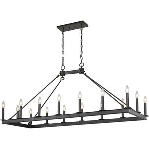 Barclay 16 Light 56 inch Matte Black Linear Chandelier Ceiling Light