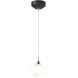 Ume 1 Light 6.2 inch Black Mini Pendant Ceiling Light in Frosted