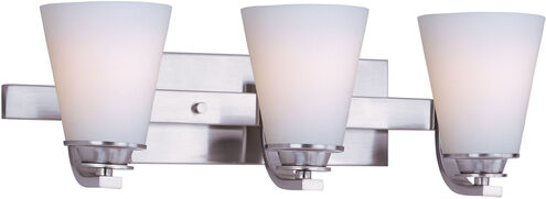 Conical 3 Light 19 inch Satin Nickel Bath Light Wall Light in 100