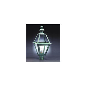 Boston 1 Light 26 inch Antique Brass Post Lantern in Clear Glass, Chimney, Medium