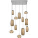 Vessel LED Classic Silver Multi-Pendant Ceiling Light in Bronze, 2700K LED