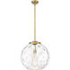 Ballston Athens Water Glass 1 Light 16 inch Brushed Brass Pendant Ceiling Light