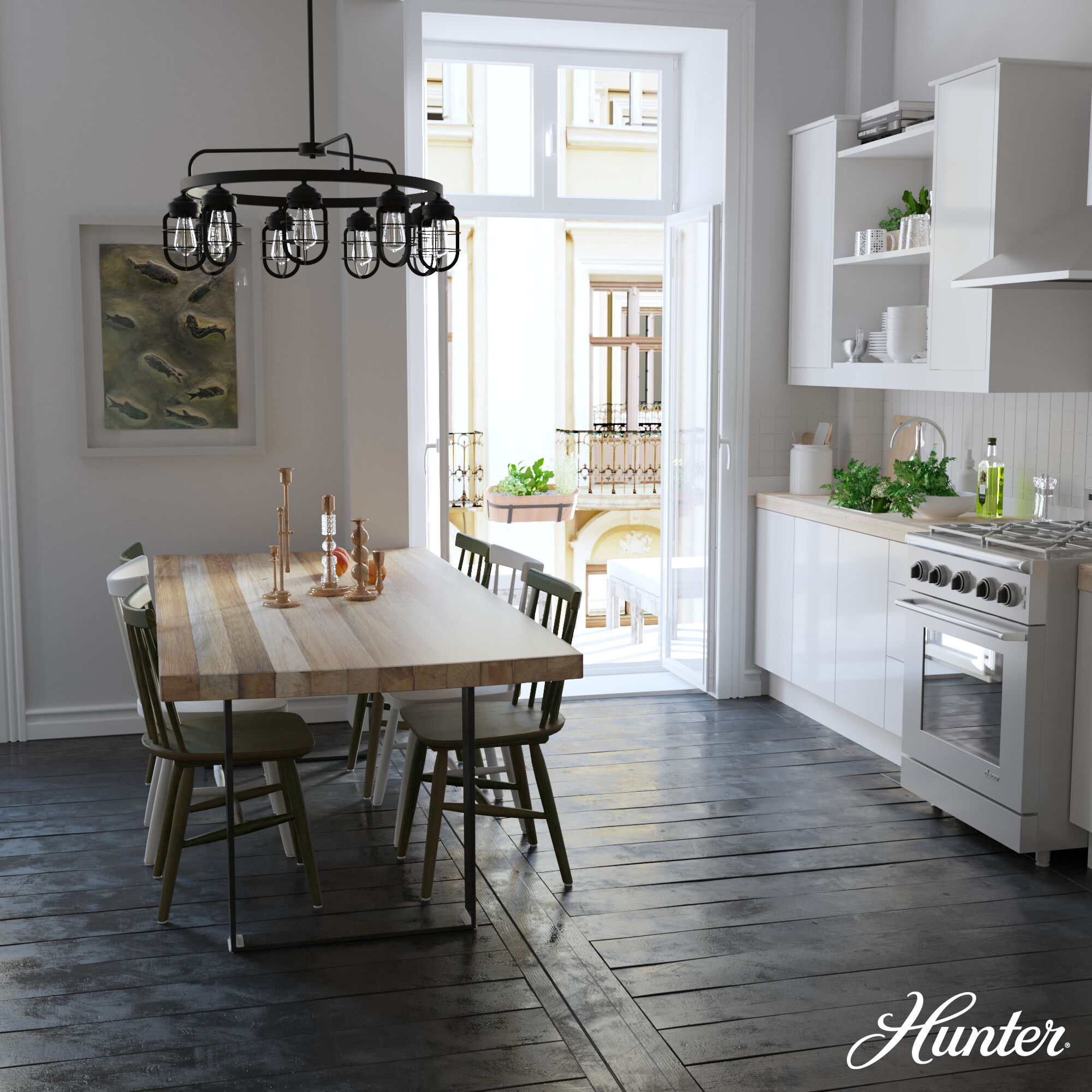 Starklake 9 Light 35 inch Natural Iron Chandelier Ceiling Light