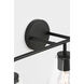 Senda 3 Light 26 inch Midnight Black Bath Vanity Wall Light in Clear Glass