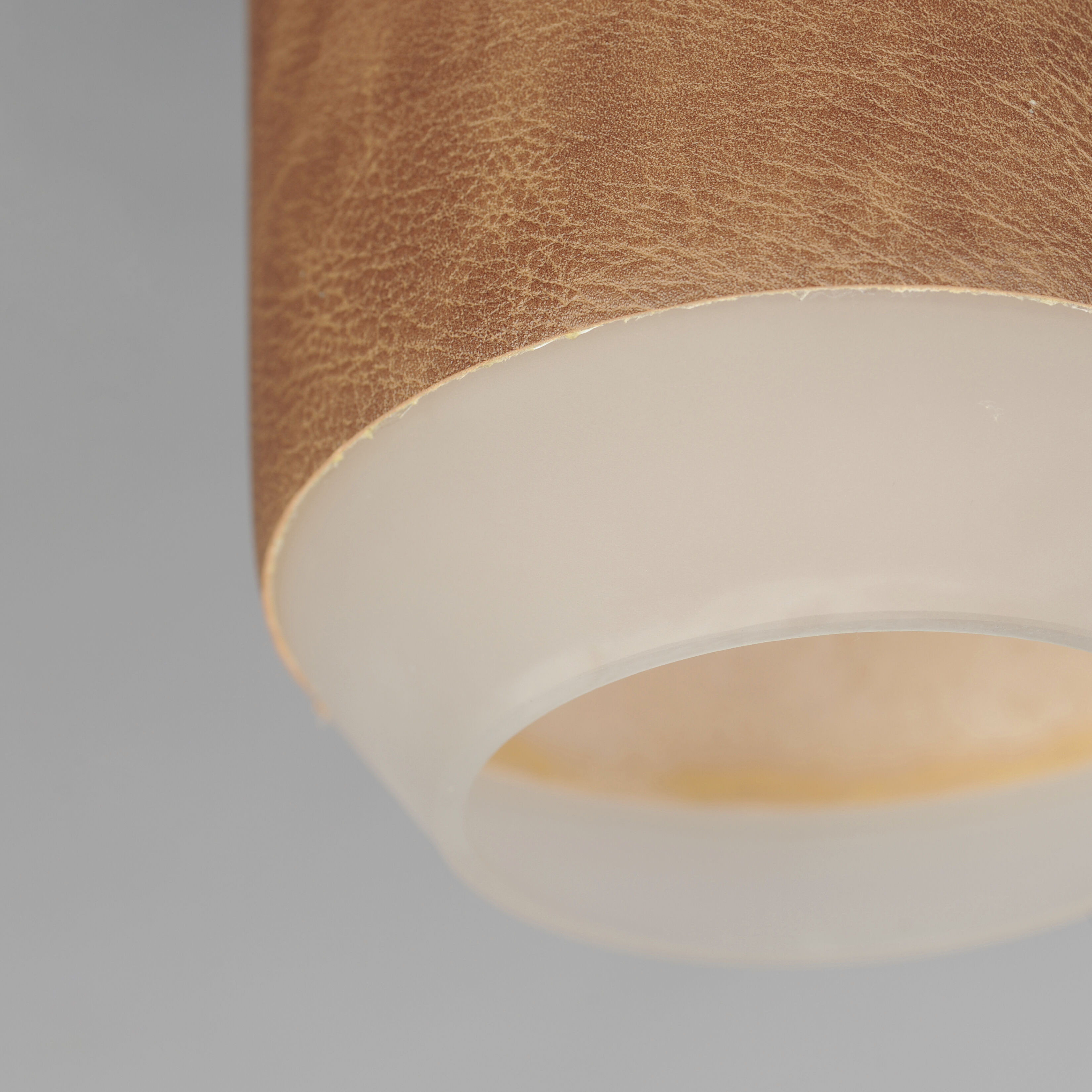 Scout LED 7 inch Weathered Wood / Tan Leather Single Pendant Ceiling Light