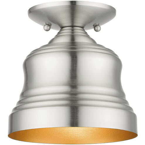 Endicott 1 Light 7 inch Brushed Nickel Bell Semi-Flush Ceiling Light, Petite