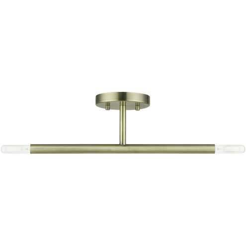 Copenhagen 2 Light 5.13 inch Antique Brass Semi-Flush Ceiling Light
