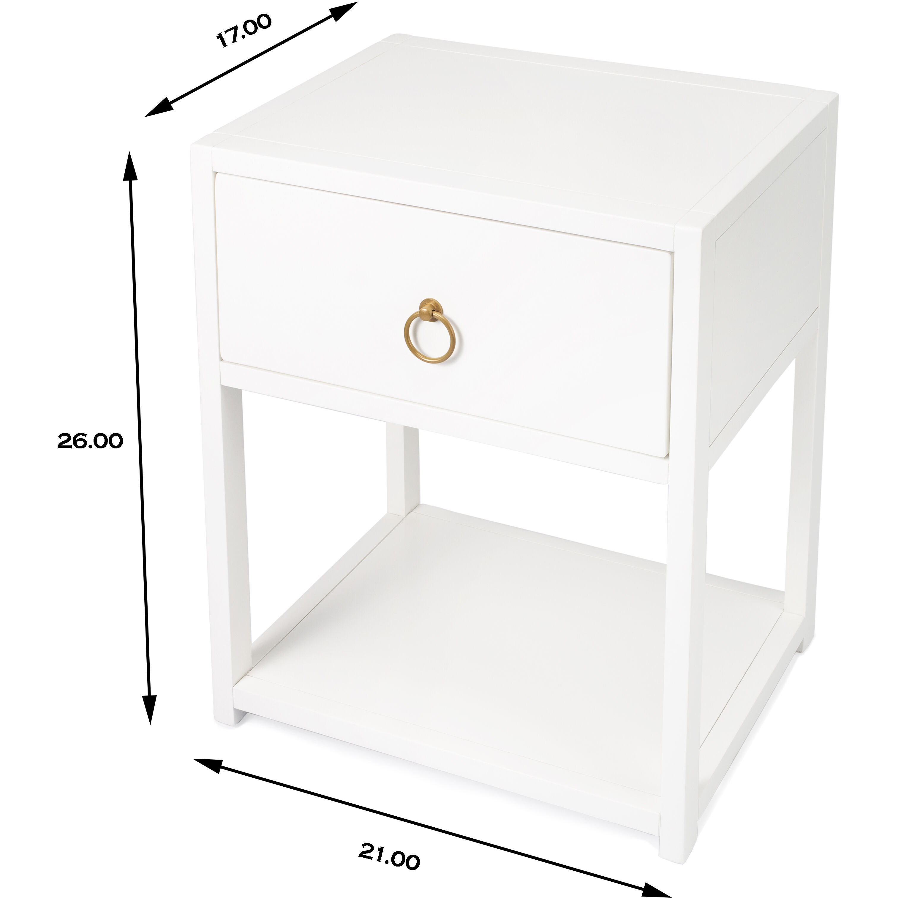 Lark White End or Side Table