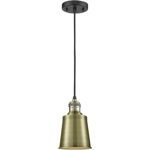 Franklin Restoration Addison 1 Light 5 inch Black Antique Brass Mini Pendant Ceiling Light in Incandescent, Franklin Restoration