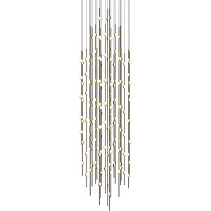 Constellation Andromeda LED 25 inch Espresso Black Chandelier Ceiling Light in 2700K, 20 ft. Cord, White Optical Acrylic