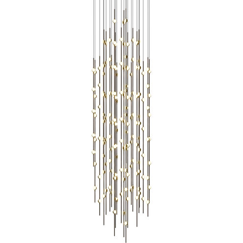 Constellation Andromeda LED 25 inch Espresso Black Chandelier Ceiling Light in 2700K, 20 ft. Cord, White Optical Acrylic