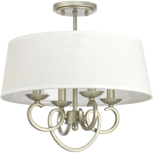 Savor 4 Light 17 inch Silver Ridge Semi-Flush Mount Convertible Ceiling Light, Design Series
