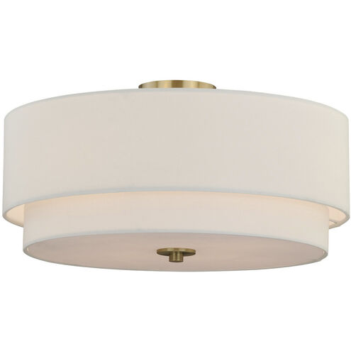 Burnaby LED 20.5 inch Matte Brass Semi-Flush Mount Ceiling Light