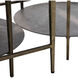 Northampton 42.5 X 23.5 inch Forged Champagne and Mercury Silver Metal with Tempered Glass Coffee Table