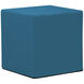 No Tip 17 inch Seascape Turquoise Outdoor Block Ottoman with Cover