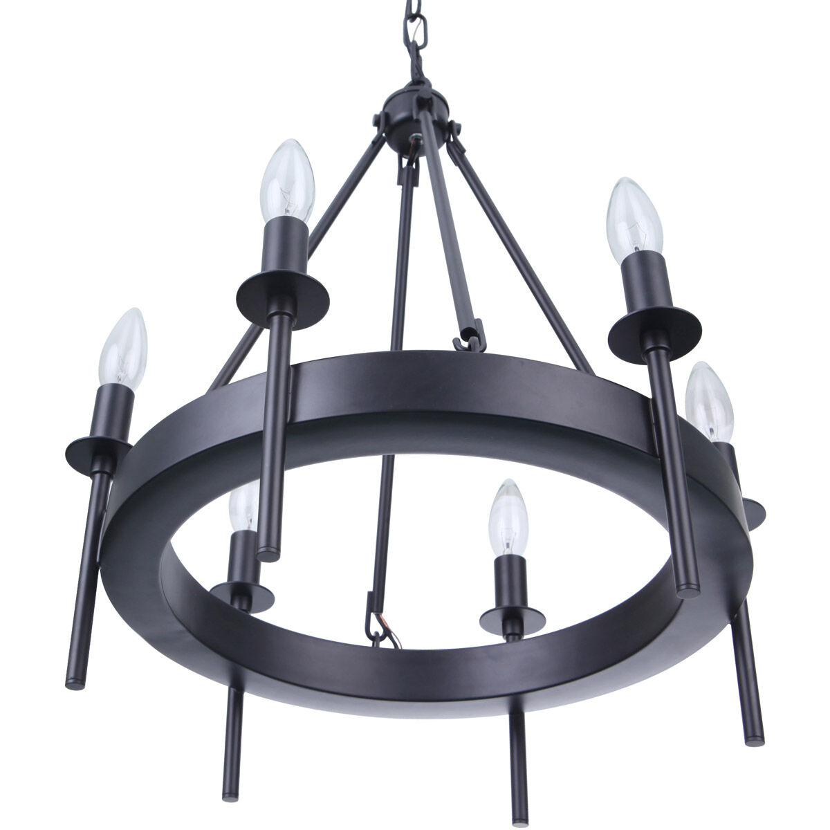 Larrson 6 Light 18 inch Flat Black Chandelier Ceiling Light