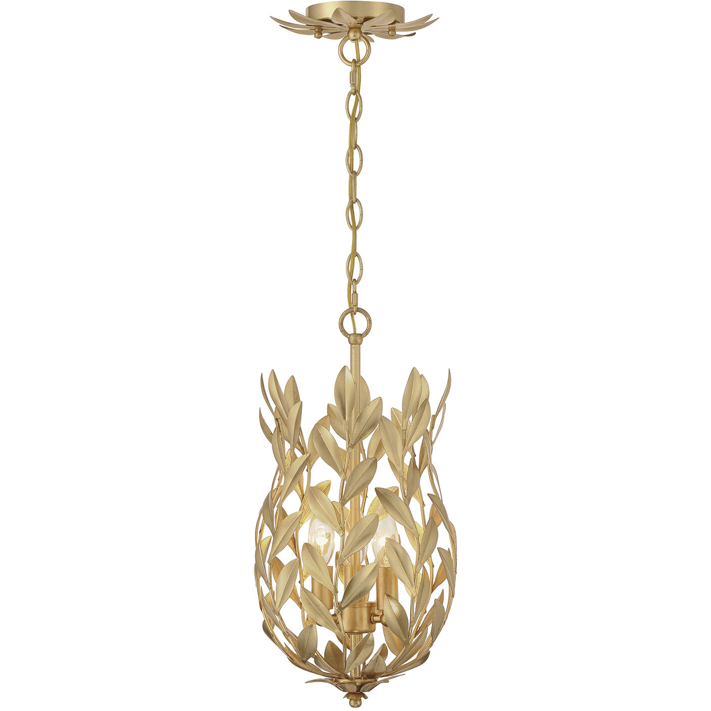 Broche 3 Light 9.5 inch Antique Gold Mini Pendant Ceiling Light