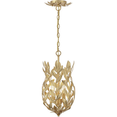 Broche 3 Light 9.5 inch Antique Gold Mini Pendant Ceiling Light