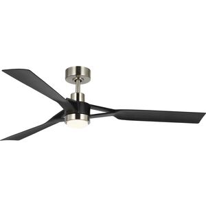 Belen 60 inch Brushed Nickel with Matte Black Blades Outdoor Ceiling Fan
