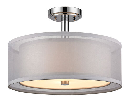 Double Organza 3 Light 16.00 inch Semi-Flush Mount