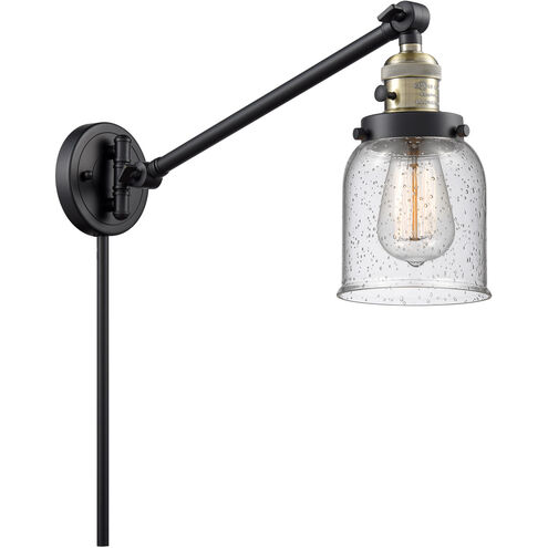 Small Bell 21 inch 3.50 watt Black Antique Brass Swing Arm Wall Light, Franklin Restoration