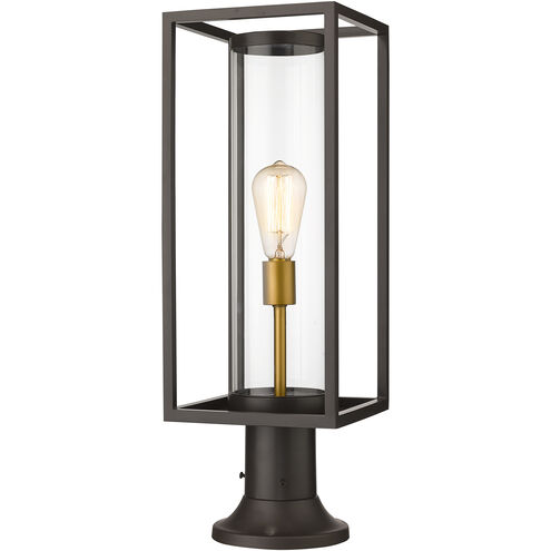 Dunbroch 1 Light 23.75 inch Deep Bronze and Outdoor Brass Outdoor Pier Mounted Fixture