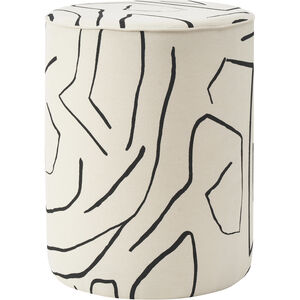 Rachelle 18 inch Cream Base and Black Lines Stool